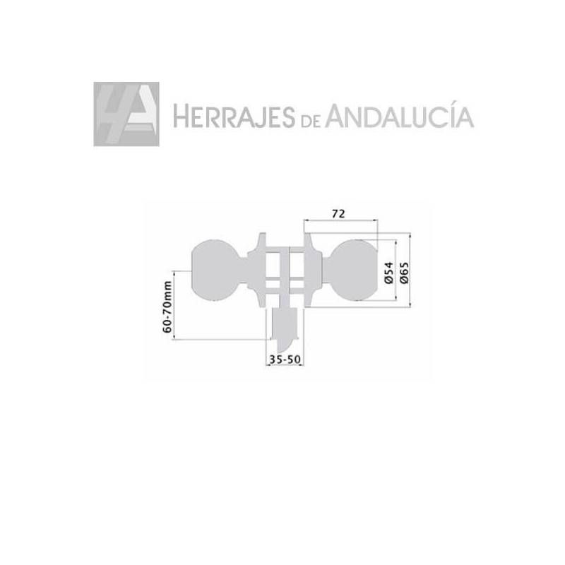 Pomo bola 8905 60/70mm latón pulido | Herrajes de Andalucía