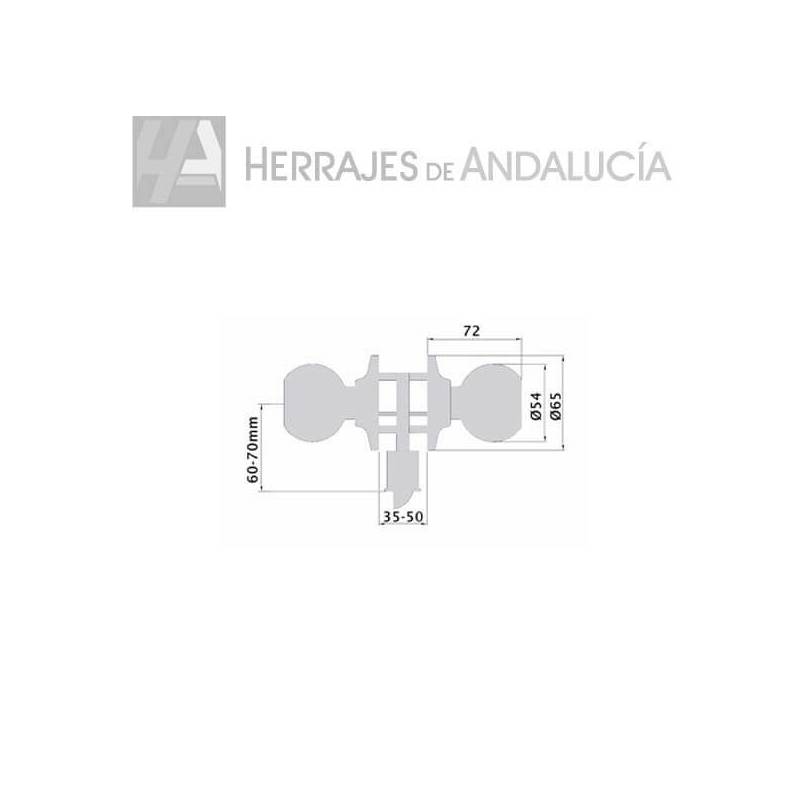 Pomo con Condena Latón Pulido | Herrajes de Andalucía