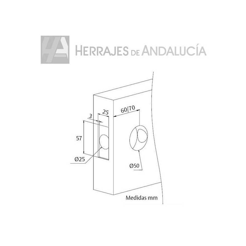 Pomo con Condena Latón Pulido | Herrajes de Andalucía