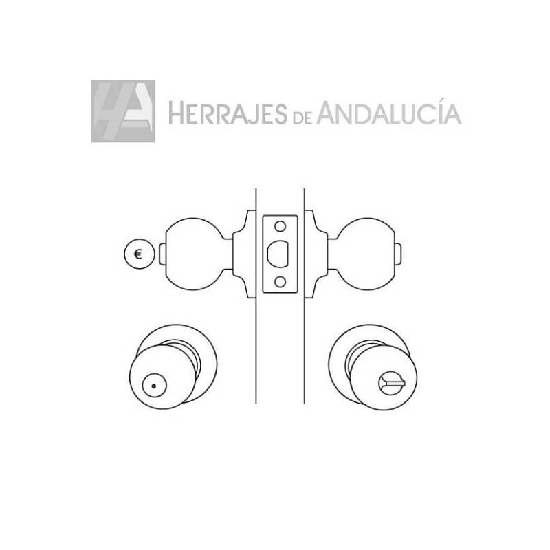 Pomo con Condena Latón Pulido | Herrajes de Andalucía