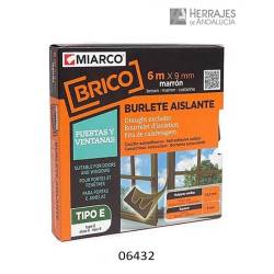 BURLETE E ADHESIVO MARRÓN.. 6 MTS