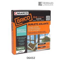 Burlete e adhesivo marrÓn 6 mts