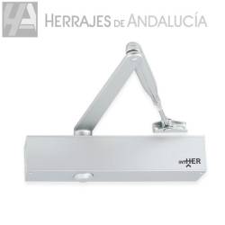 Cierrapuertas regulable brazo sin retenedor rf plata ctb81