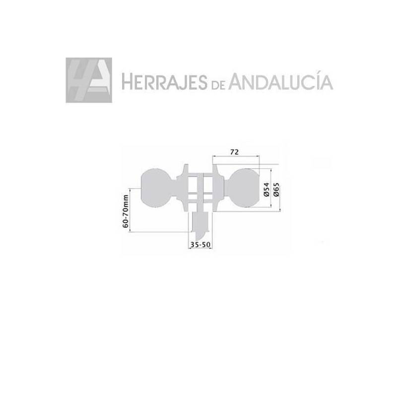 Pomo Puerta Redondo con Llave – Condena Latón Pulido | Herrajes de Andalucía