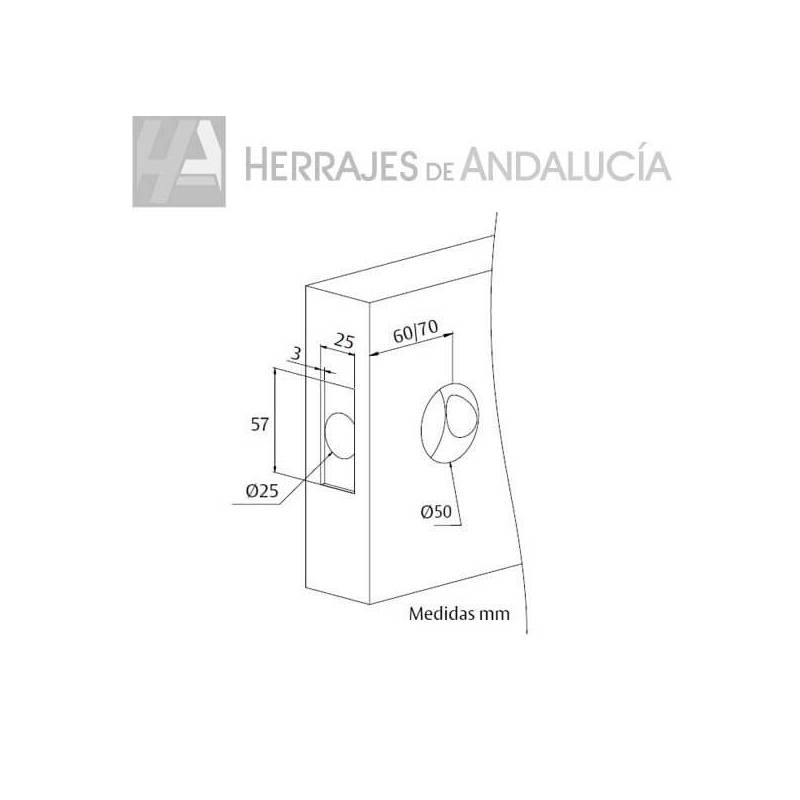 Pomo Puerta Redondo con Llave – Condena Latón Pulido | Herrajes de Andalucía