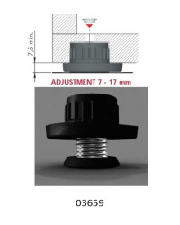 Pie nivelador integrato z30 de 50mm de diÁmetro regulable +10mm carga mÁx 175kg acabado: negro