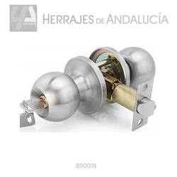 Pomo puerta llave condena inox 8900 | Herrajes de Andalucía