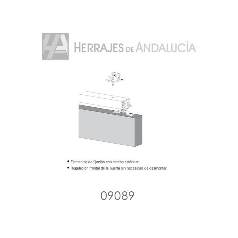 Perfil superior de aluminio Alfa12 de 3 metros de 60kg hasta 80kg.