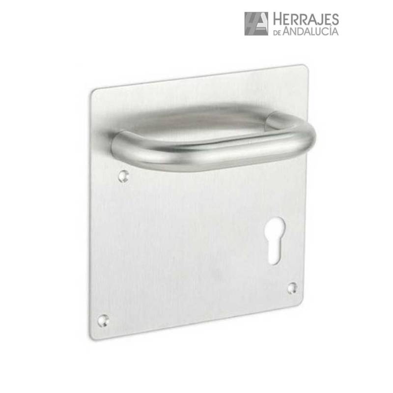 Manillón placa acero 170x170mm-Herrajes de Andalucía