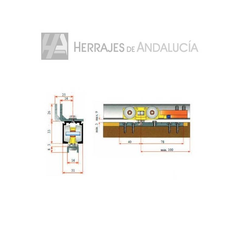 Kit accesorios Sistema de Freno FLOAT120 embutido-Herrajes de Andalucía