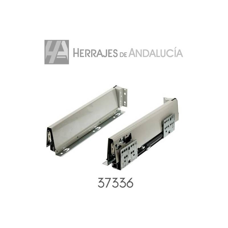 Guías PUSH gris 500 mm 35 kg HI-PLUS para cajón-Herrajes de Andalucía