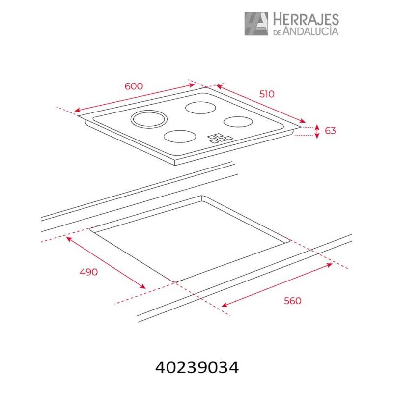Placa vitrocerámica Teka TB PRO 6310 60 cm-Herrajes de Andalucía