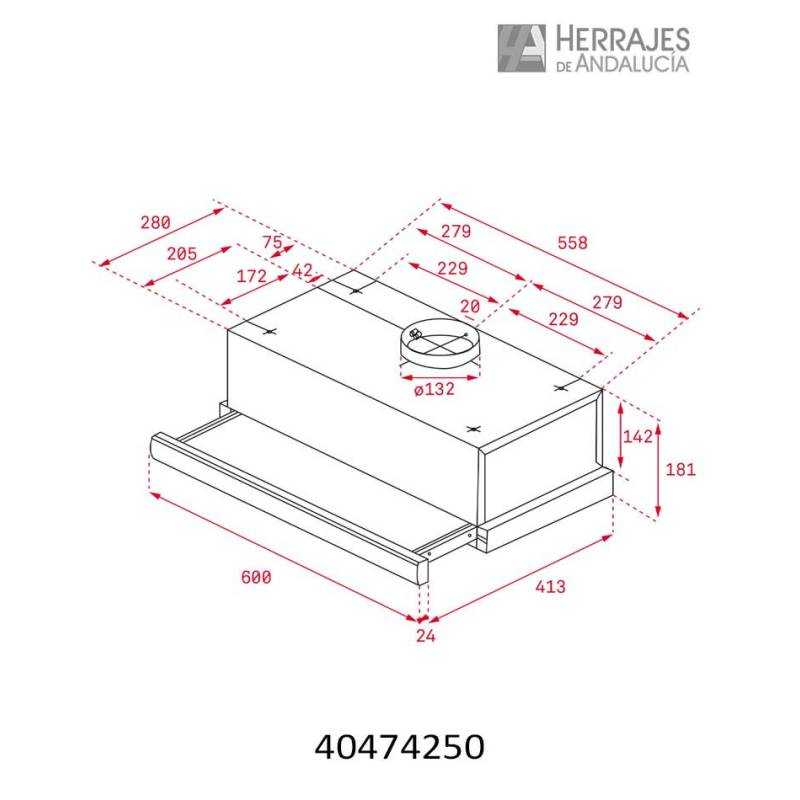 Campana TL 6310 60 cm Inox | Herrajes de Andalucía