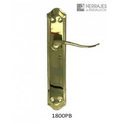 Juego manivela con placa hierro latonado pulido con brillo 256x48mm