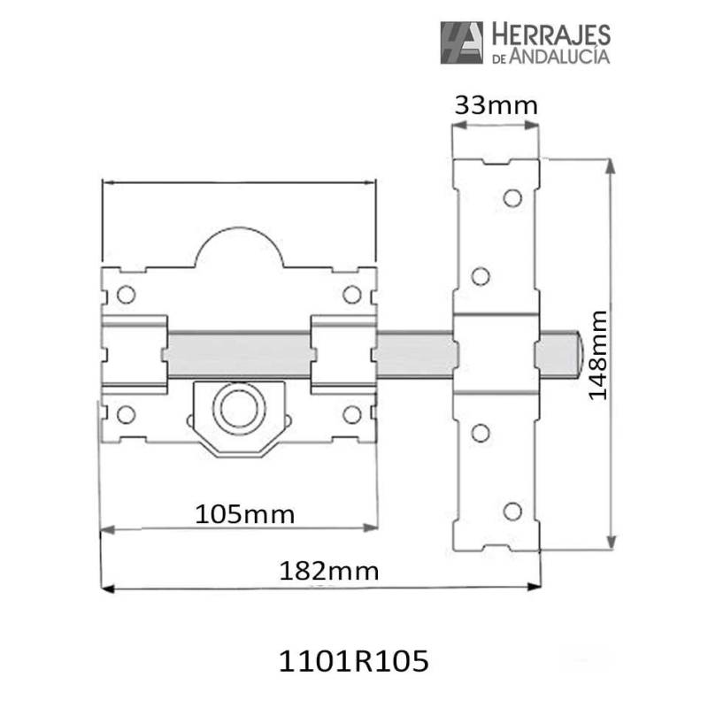 Cerrojo 1101-R Alta Seguridad 105mm | Herrajes Andalucía