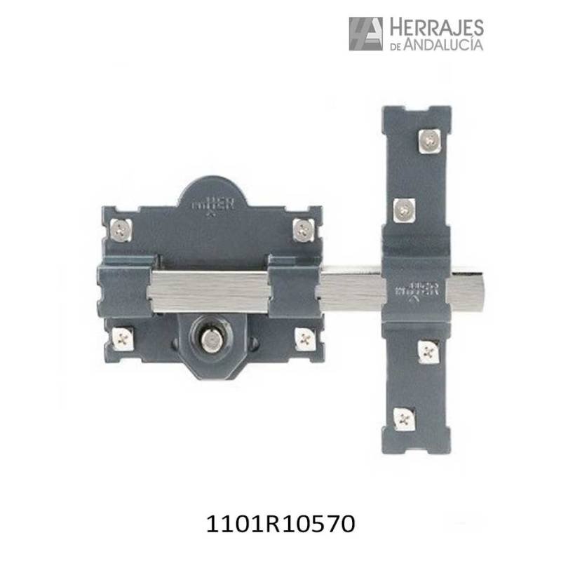 Cerrojo pintado sobreponer 105mm con botón-Herrajes de Andalucía