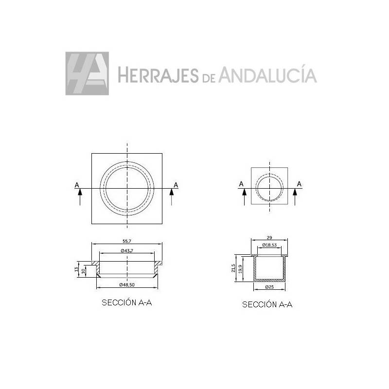 Kit Puerta Corredera Tirador y Dedal Cromo | Herrajes de Andalucía