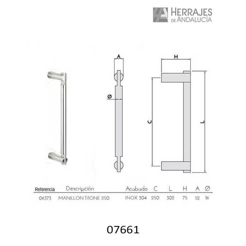 Manillón puerta Modelo Ione Inther-Herrajes de Andalucía