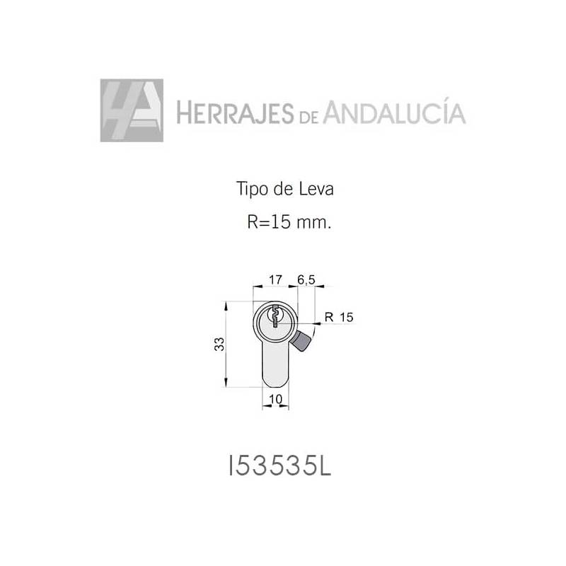 Cilindro H5 latón 35x35mm-Herrajes de Andalucía
