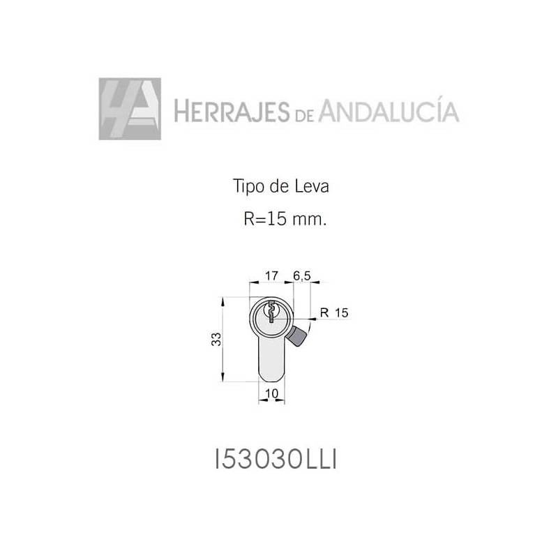 Cilindro serreta h5 latón 30x30mm-Herrajes de Andalucía