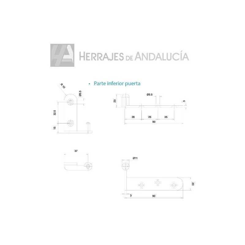 Bisagras Pivotantes CIS08 | Herrajes de Andalucía