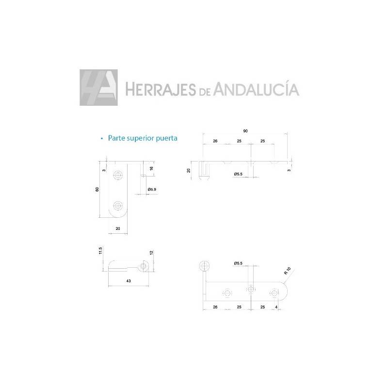 Bisagras Pivotantes CIS08 | Herrajes de Andalucía