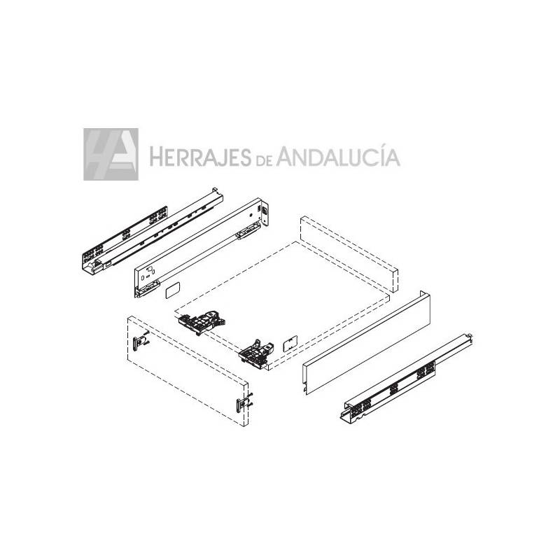 Guías cajón S-Line 500mm blanco | Herrajes de Andalucía