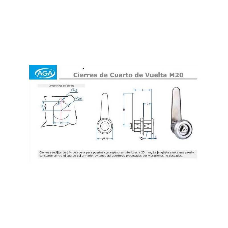 Cerradura Armario 193M Triángulo 7 | Herrajes Andalucía