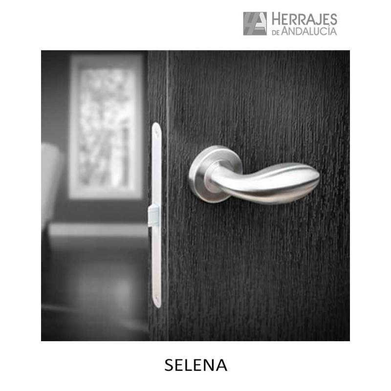 Manivela con roseta Modelo Selena de acero inoxidable. Herrajes de Andalucía