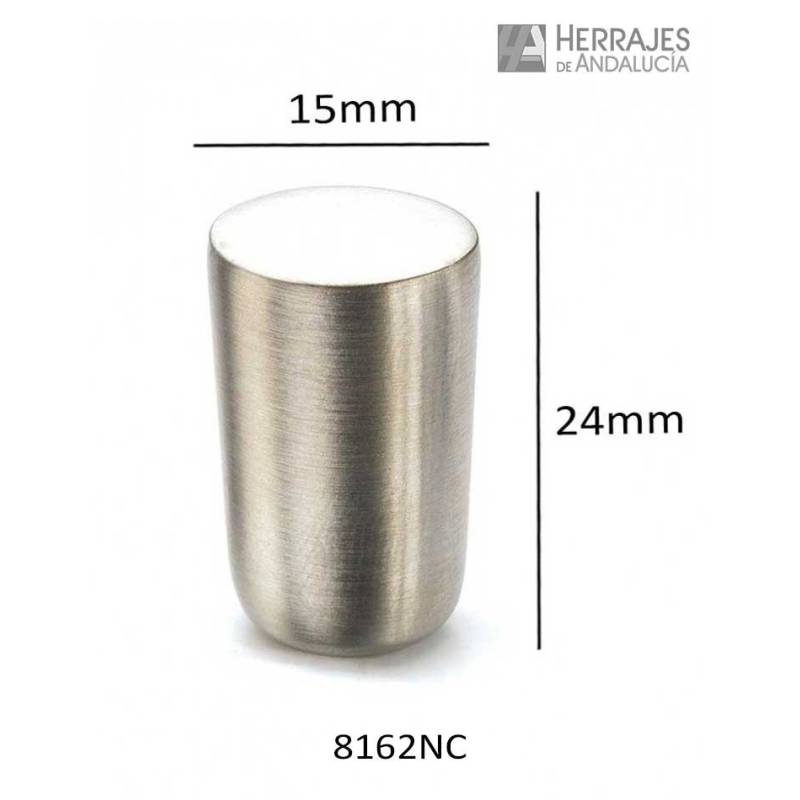 Mini pomo redondo níquel cepillado 24x15 mm | Herrajes de Andalucía