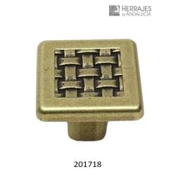 Pomo Cuadrado 25x25 mm Redesillas Cuero Viejo para Muebles | Herrajes de Andalucía