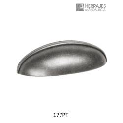 Tirador ASA Concha plata vieja 64 mm | Herrajes de Andalucía