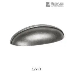 Tirador ASA Concha plata vieja 64 mm | Herrajes de Andalucía
