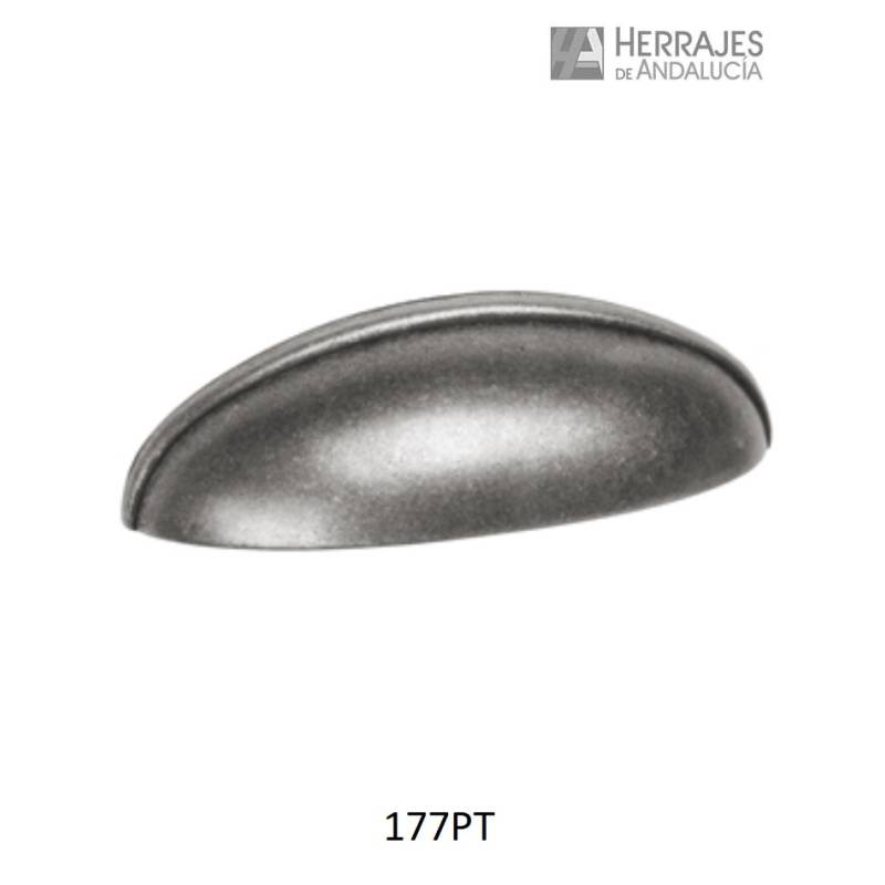 Tirador ASA Concha plata vieja 64 mm | Herrajes de Andalucía