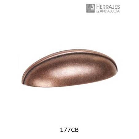 Tirador ASA Concha cobre viejo 64 mm | Herrajes de Andalucía