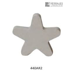 Pomo estrella madera lacada arena 67x65mm