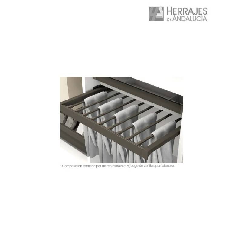 Juego 5 varillas pantalonero color moka | Herrajes de Andalucía
