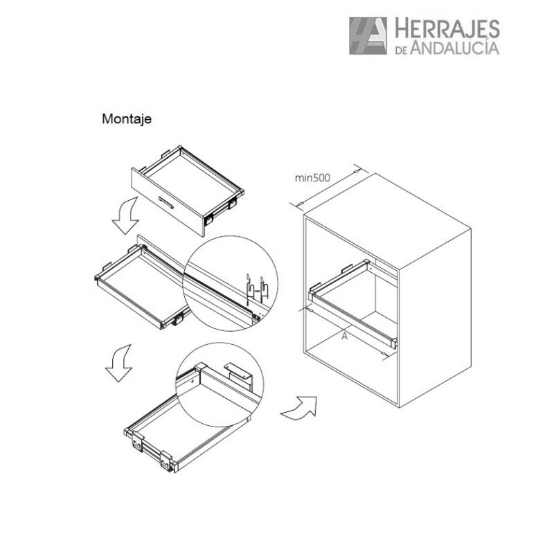 Marco Base extraíble 900mm Moka | Herrajes de Andalucía