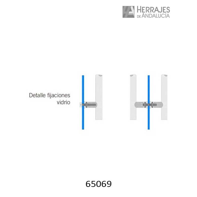 Manillón cuadrado 1230C inoxidable 650mm-Herrajes de Andalucía
