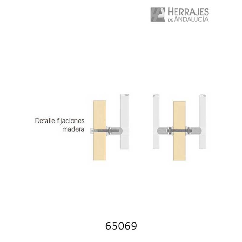 Manillón cuadrado 1230C inoxidable 650mm-Herrajes de Andalucía