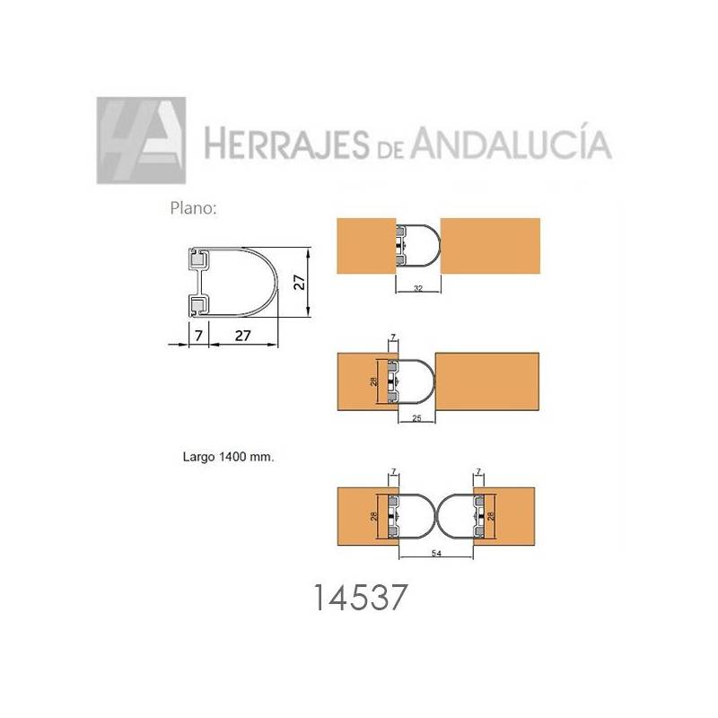 Sistema Protección Puertas 1,40 negro | Herrajes de Andalucía