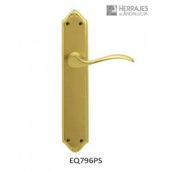 Manivela serie Equal con placa acabado pulido satinad-Herrajes de Andalucía