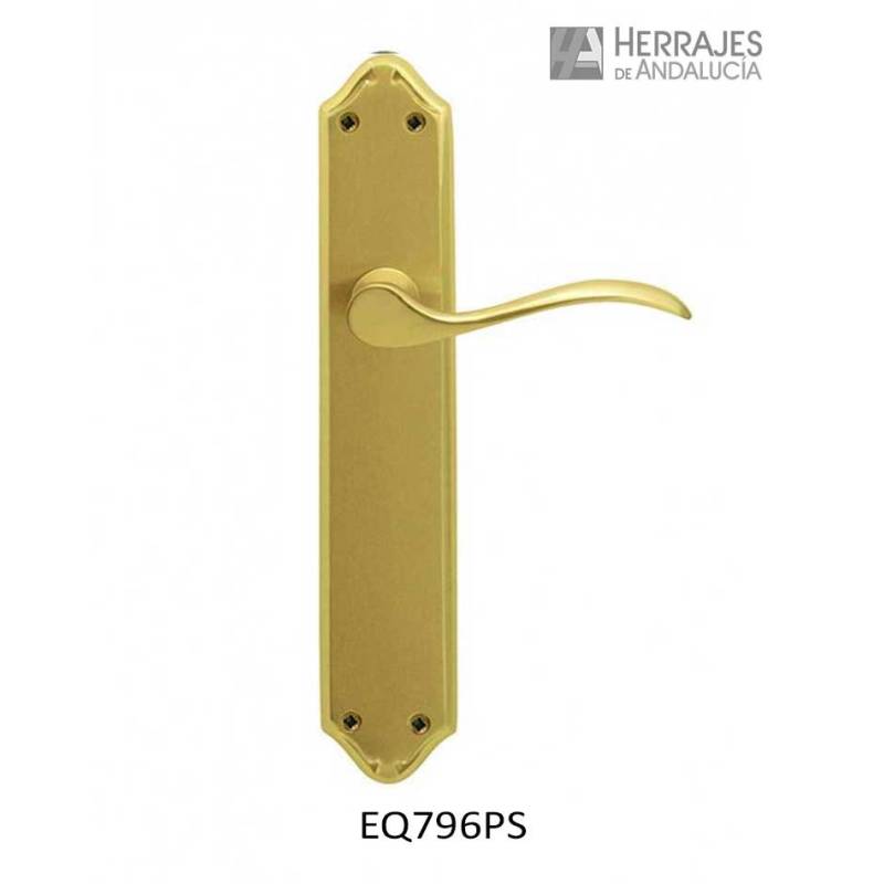 Manivela serie Equal con placa acabado pulido satinad-Herrajes de Andalucía