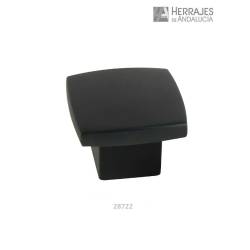 Pomo Cuadrado Muebles 25x25 mm Negro | Herrajes de Andalucía