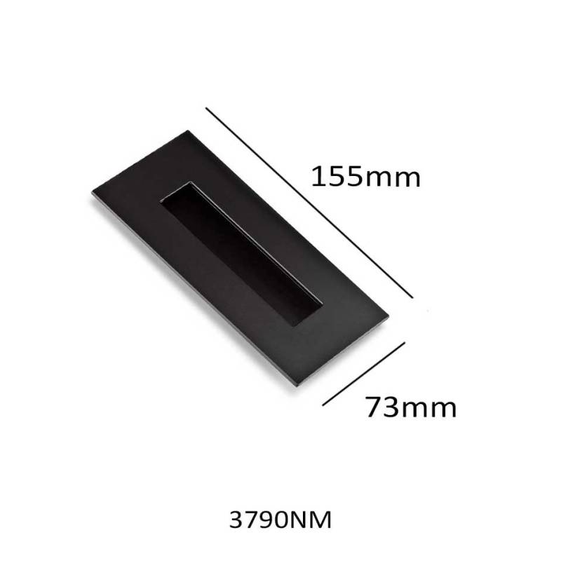 Placa Corredera Negro Mate 155x73mm – Herrajes de Andalucía