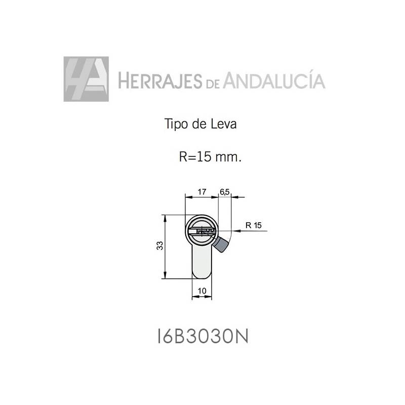 Cilindro seguridad Pomo I6 níquel 30x30mm-Herrajes de Andalucía