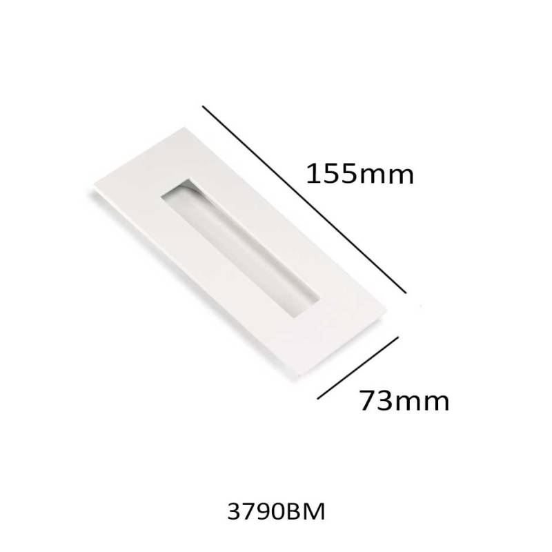 Placa Embutir Tirador 155x73 mm Blanco | Herrajes de Andalucía