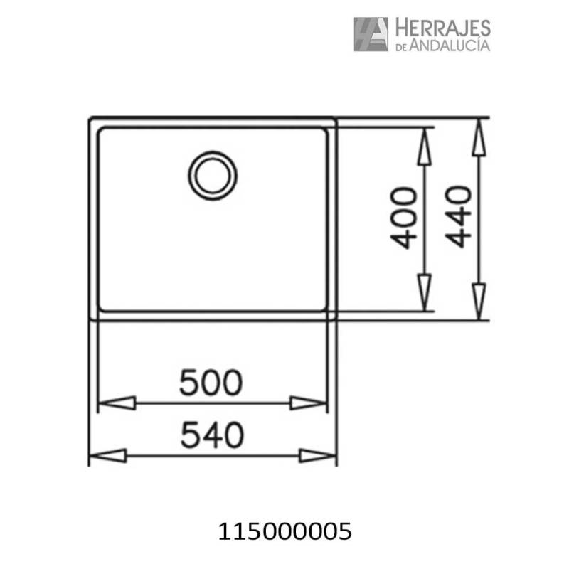 Fregadero bajo encimera Pure Linea 50.40 inoxidable-Herrajes de Andalucía