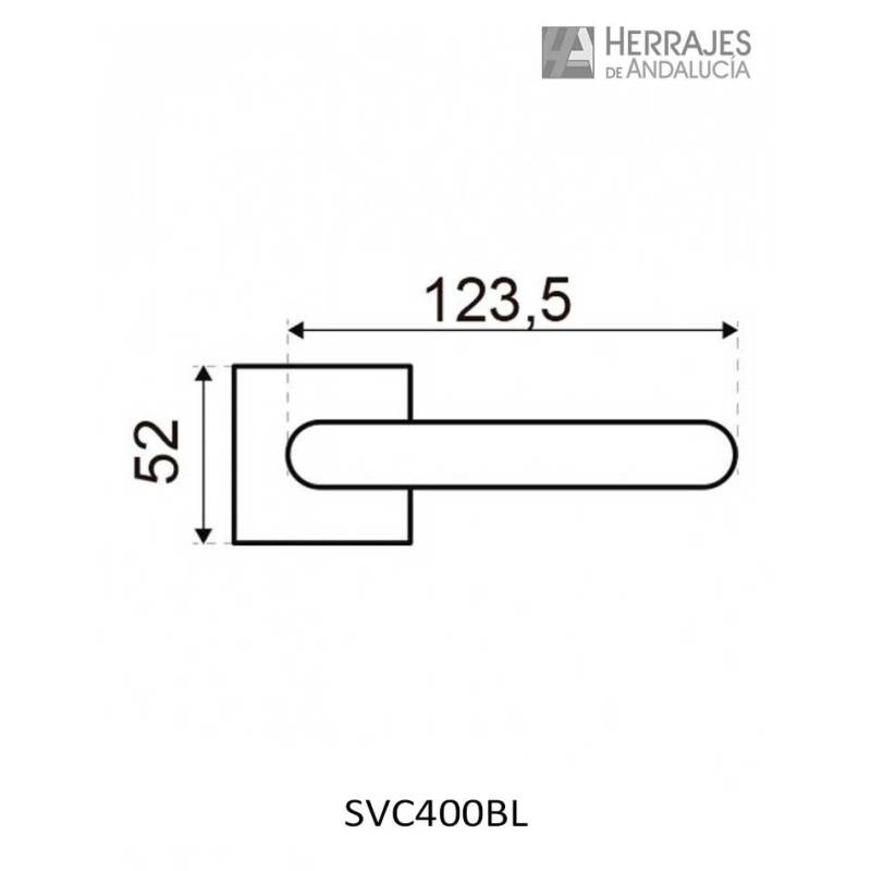 Medidas-Juego manivela cúbica con roseta cuadrada-Herrajes de Andalucía