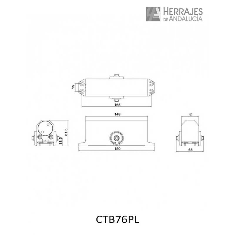 Cierrapuertas piñón-cremallera brazo 3 | Herrajes de Andalucía